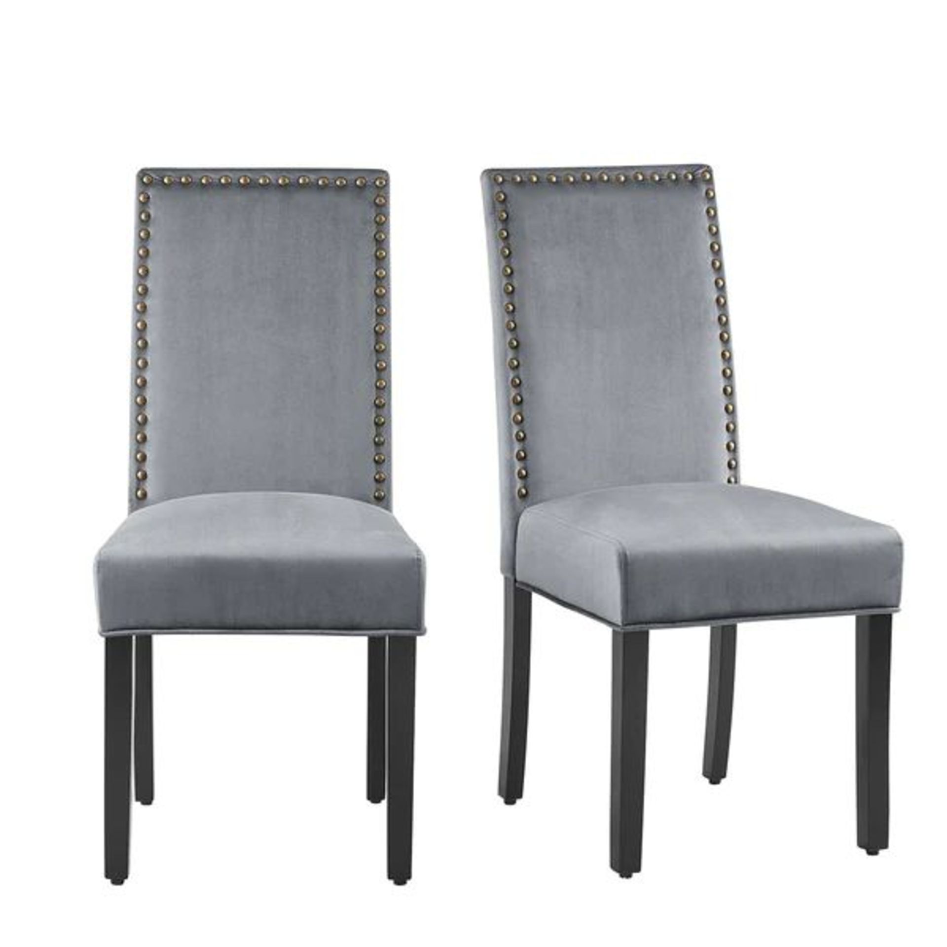 Maidwell Set of 2 Grey Velvet Dining Chairs. - ER30. RRP £219.99. With a sleek sihoutte, our - Image 2 of 2