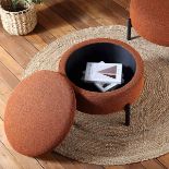 Amboise Round Storage Pouffe, Brick Boucle. -ER31. RRP £199.99. Adding the perfect finishing touch