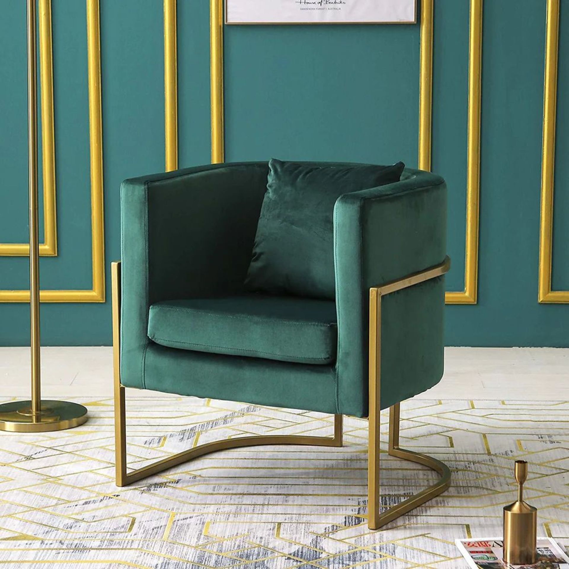 Gracie Accent Chair in Green Velvet. - ER29. RRP £239.99. Our GRACIE armchair features combination