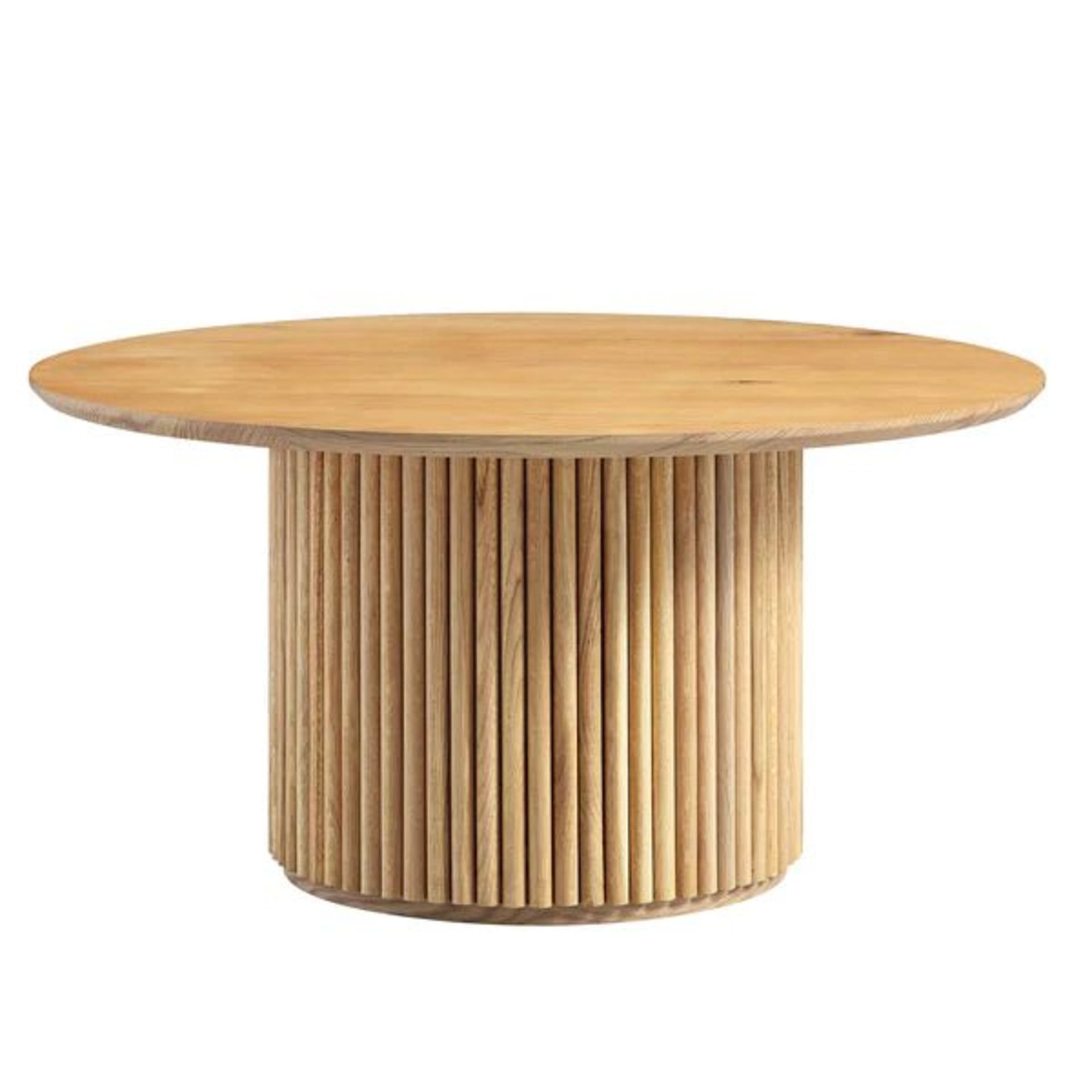 Maru Round Oak Pedestal Coffee Table, Oak. - ER30. RRP £249.99. Meet the new addition to our Maru - Image 2 of 2