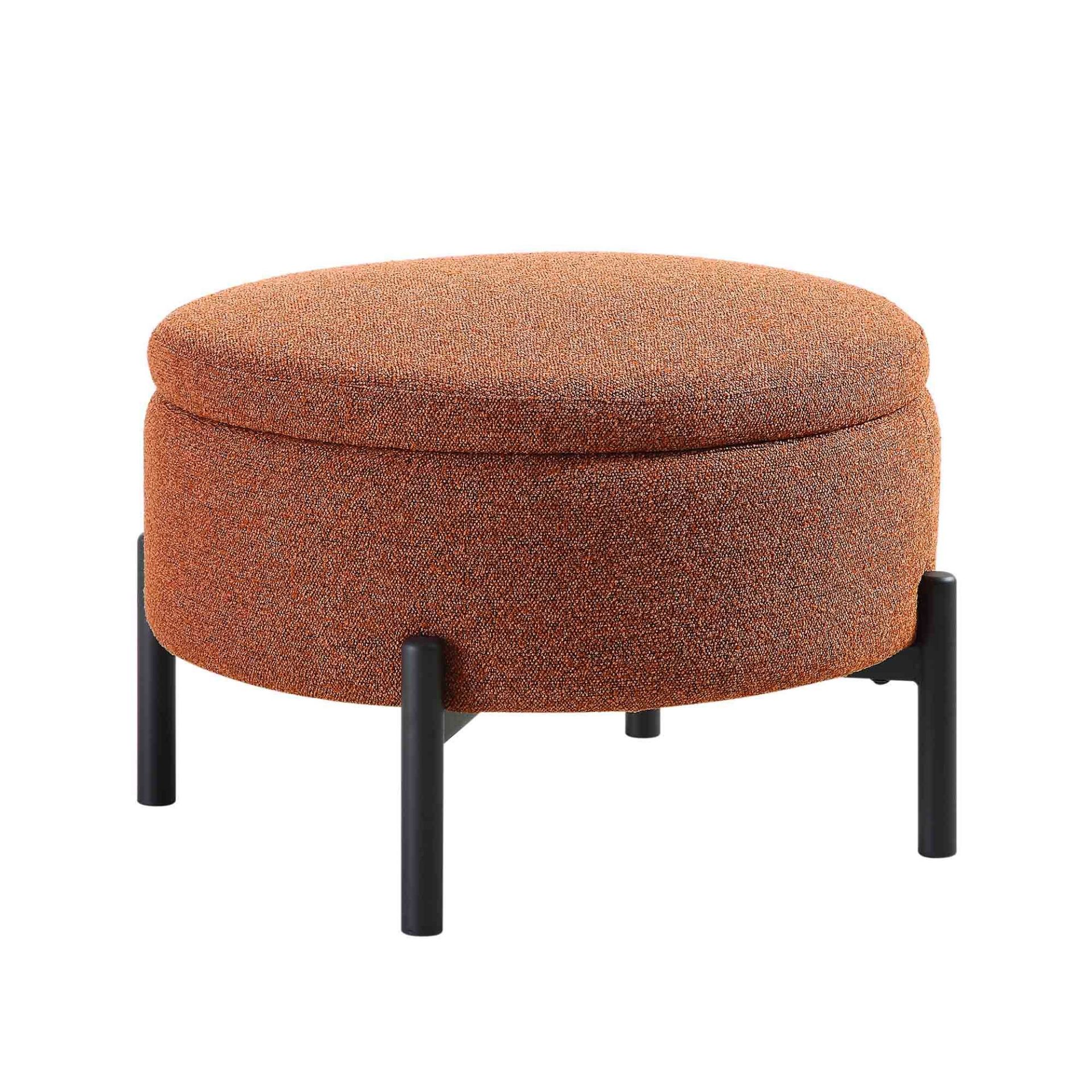 Amboise Round Storage Pouffe, Brick Boucle. -ER31. RRP £199.99. Adding the perfect finishing touch - Image 2 of 2