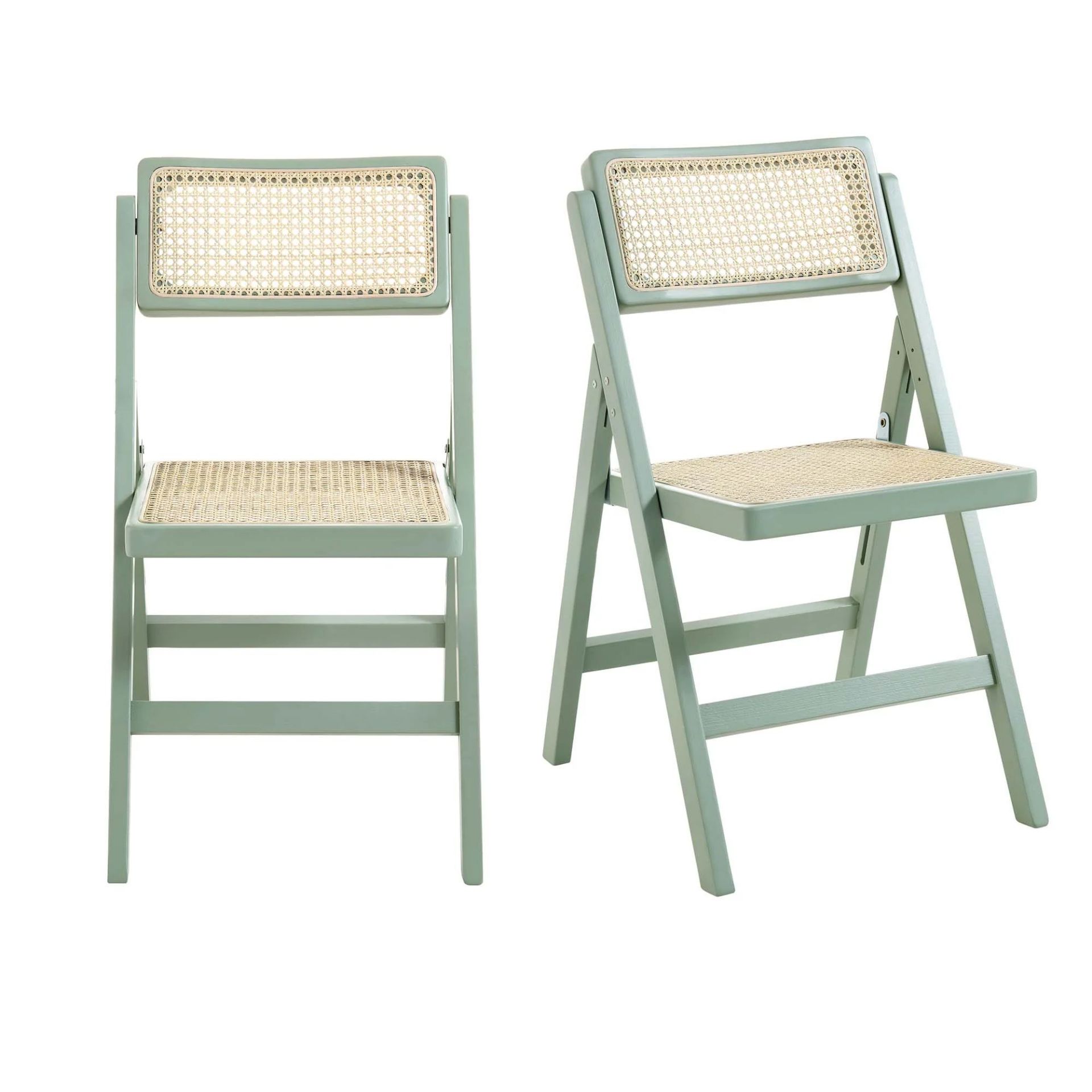 Frances Set of 2 Folding Cane Rattan Chairs, Mint. - ER31. RRP £249.99. With a solid beech wood - Bild 2 aus 2