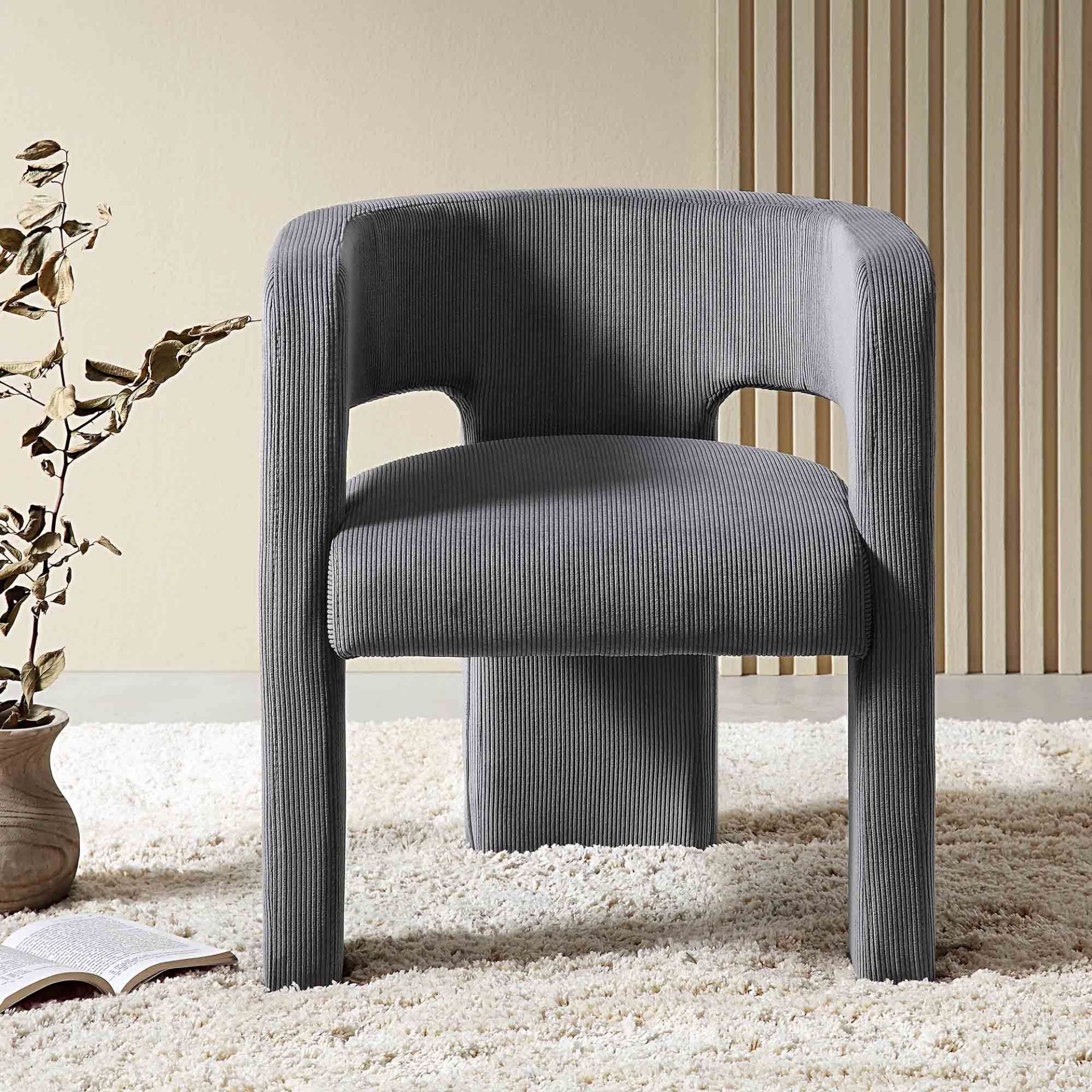 Greenwich Grey Corduroy Dining Chair. - ER30. RRP £219.99. Our beautiful Greenwich chair features