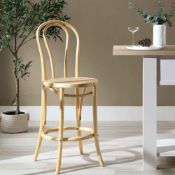Camille Elm Wood and Rattan Bentwood Counter Stool, Natural. - ER29. RRP £149.99. Inspired by the