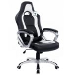 DaAls Racing Sport Swivel Office Chair in Black & White. - Er30. RRP £149.99. New design racing