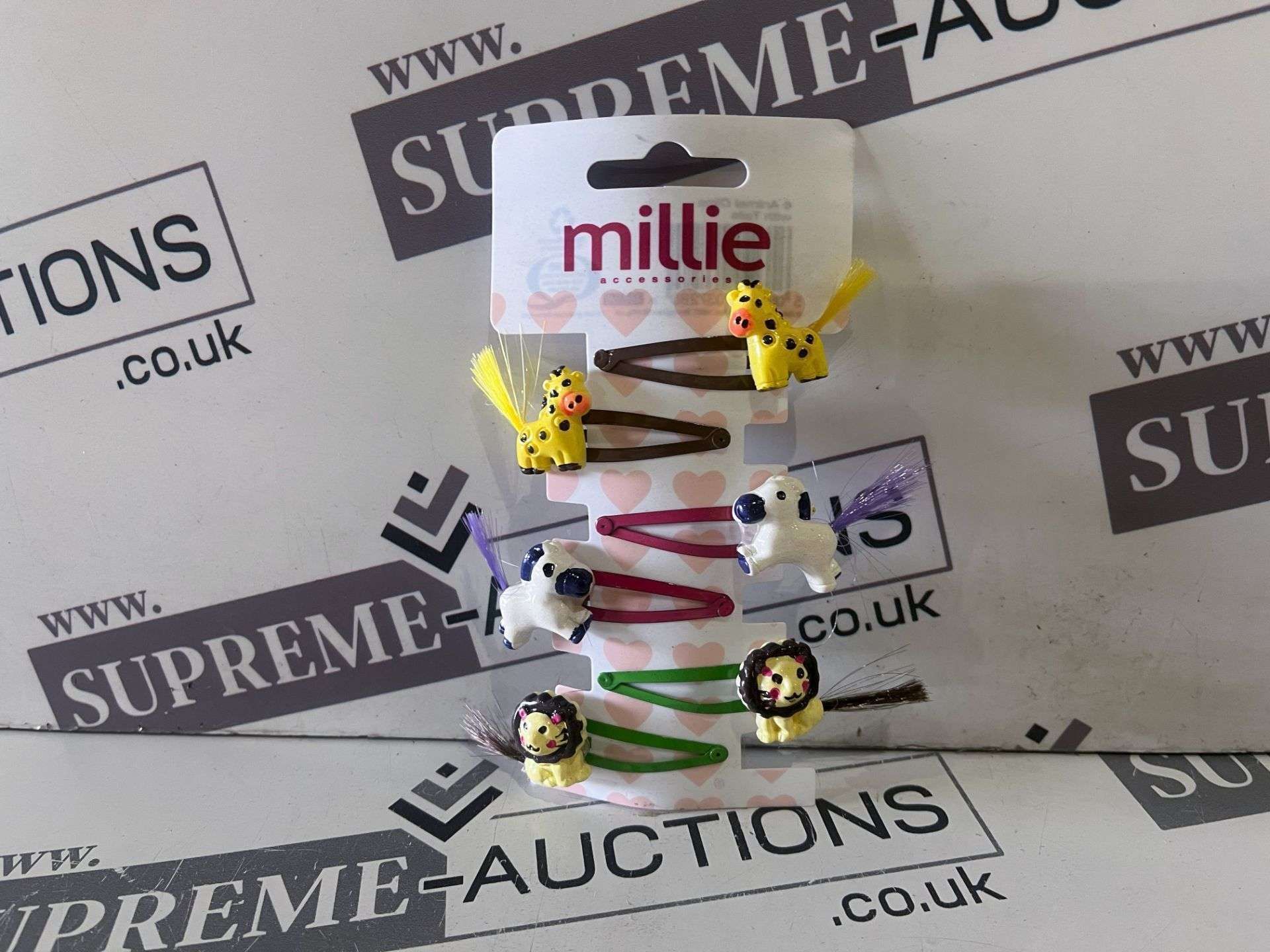 Pallet to include 800 X NEW PACKS OF 6 MILLIE ACCESSORIES ANIMAL HAIR CLIPS. RRP £4.99 EACH. (