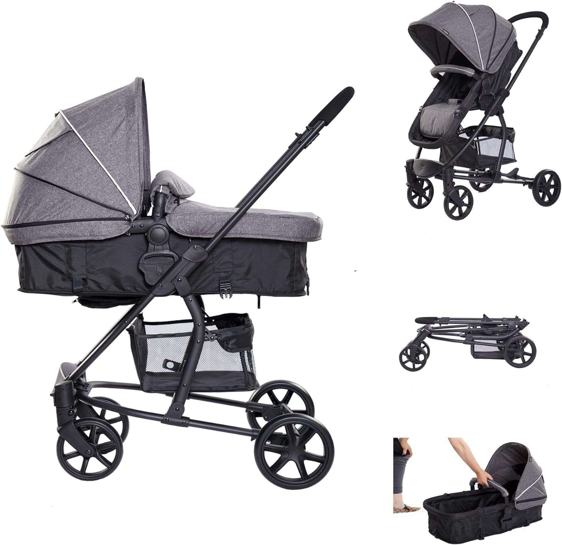 TRADE LOT 5 X BRAND NEW RICCO BABY 2 IN 1 FOLDABLE BUGGY STROLLER PUSHCHAIR GREY R18-7 - Image 4 of 4