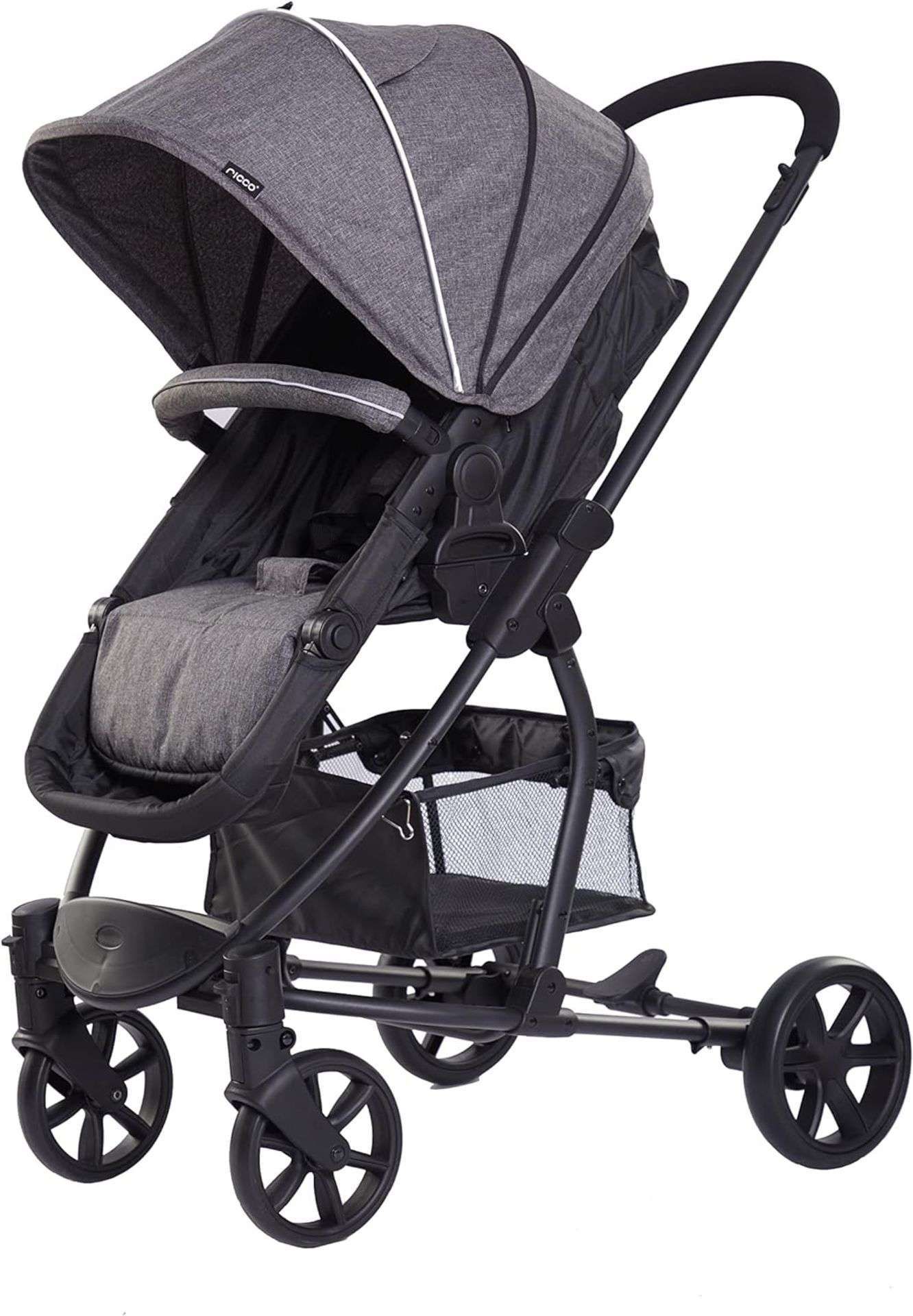 TRADE LOT 5 X BRAND NEW RICCO BABY 2 IN 1 FOLDABLE BUGGY STROLLER PUSHCHAIR GREY R18-7 - Image 2 of 4