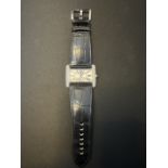 Cartier Certified Pre-Owned DIVAN, Mint Condition, Diamond Embedded DIal, Leather Strap, Stainless