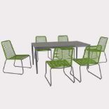 BRAND NEW KETTLER MENOS METRO 6 SEAT DINING SET GREEN (PARASOL NOT INCLUDED) RRP £799 MENOS