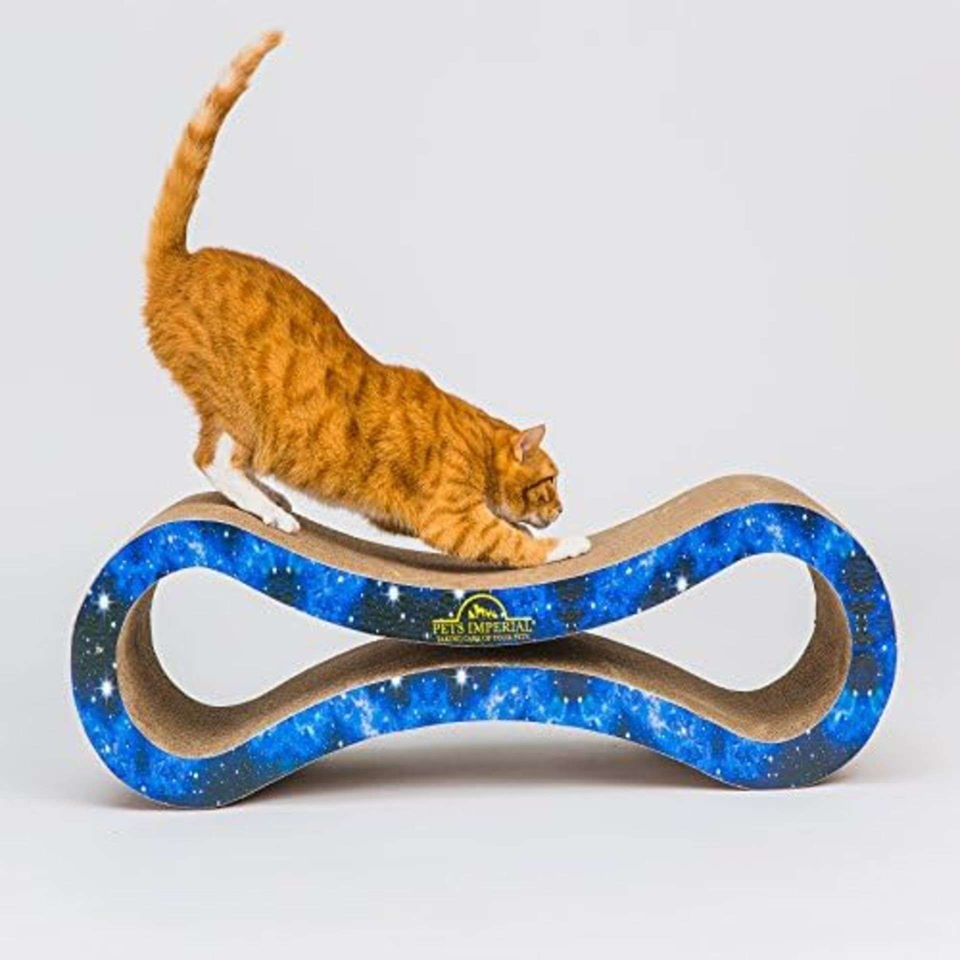 2x BRAND NEW PETS IMPERIAL KING CAT SCRATCHER LOUNGE WITH BLUE STARRY COLOR PAPER. (S1RA)