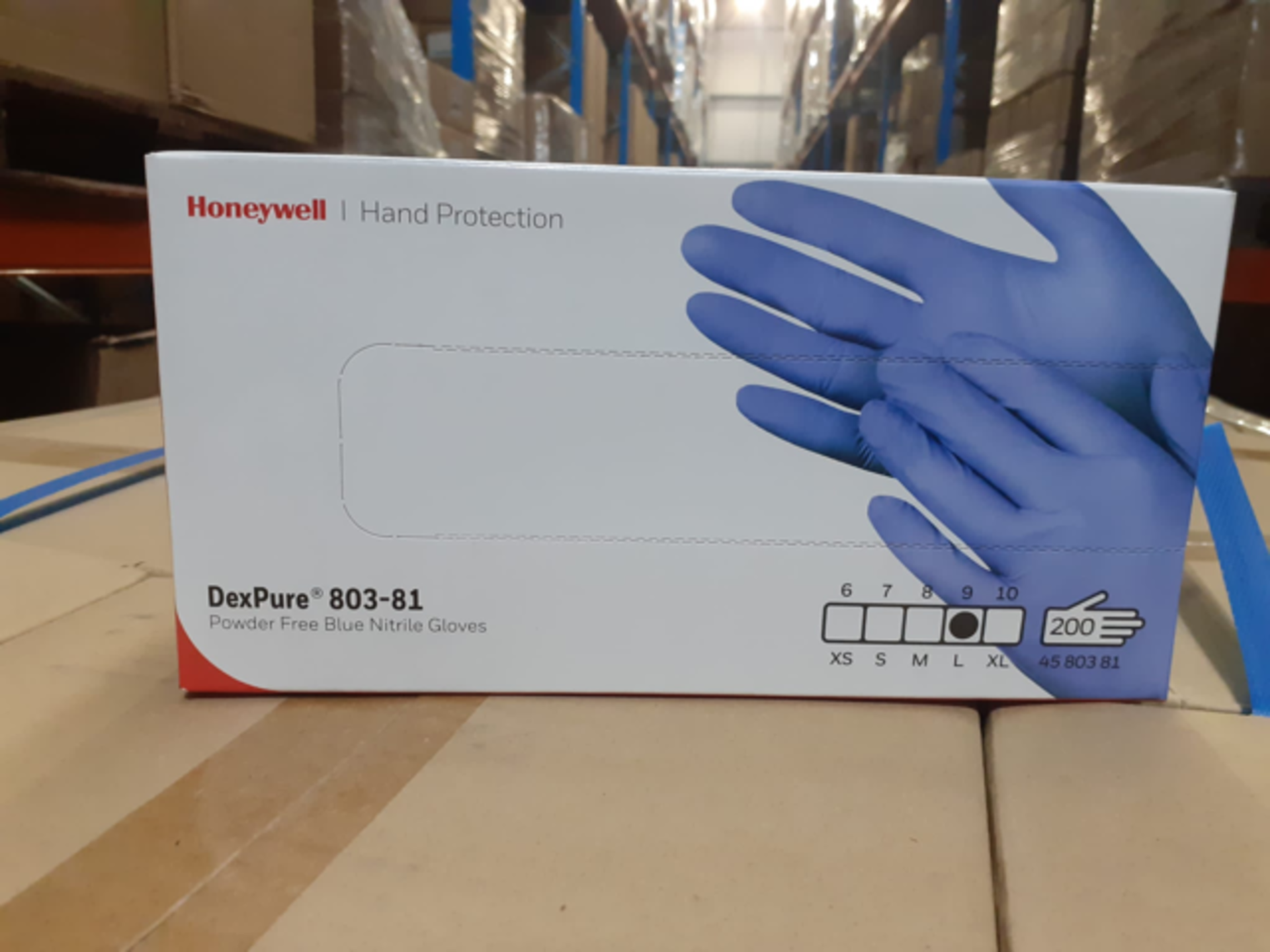 540 X BRAND NEW PACKS OF 200 HONEYWELL DEXPURE POWDER FREE BLUE NITRILE GLOVES SIZE MEDIUM EXP - Bild 6 aus 7