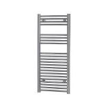 Flomasta Curved Chrome effect Vertical Curved Towel radiator 1200x450mm - ER45