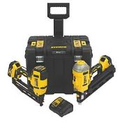 DEWALT DCK264P2T-GB 18V LI-ION XR BRUSHLESS CORDLESS TWIN PACK NAILER KIT. -ER43. RRP £