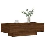 vidaXL Coffee Table Brown Oak 100x49.5x31 cm Engineered Wood. - ER46