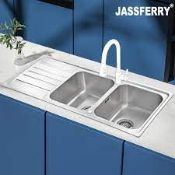 JASSFERRY Stainless Steel Kitchen Sink Inset Double Bowl Reversible. -ER46