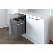 HAFELE WASTE BOSS DUO PULL-OUT KITCHEN BIN ANTHRACITE GREY 2 X 32LTR . -ER43.
