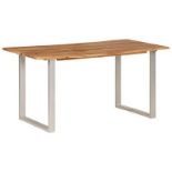 vidaXL Dining Table 154x80x76 cm Solid Acacia Wood. - ER46