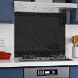 dBELOFAY 60x70cm Black Sparkles 6mm Tempered Glass Splashback. - ER46