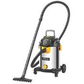 TITAN 1400W 30LTR WET & DRY VACUUM 220-240V. -ER40.Wet and dry vacuum with power take-off