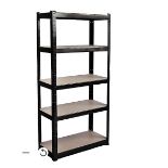 Home Vida 5 Tier Large Shelf Black Heavy Duty Shelving Unit (H)1800mm (W)900mm. - ER46