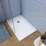 Aica Shower Enclosure Door Slate Effect White Shower Stone. -ER46