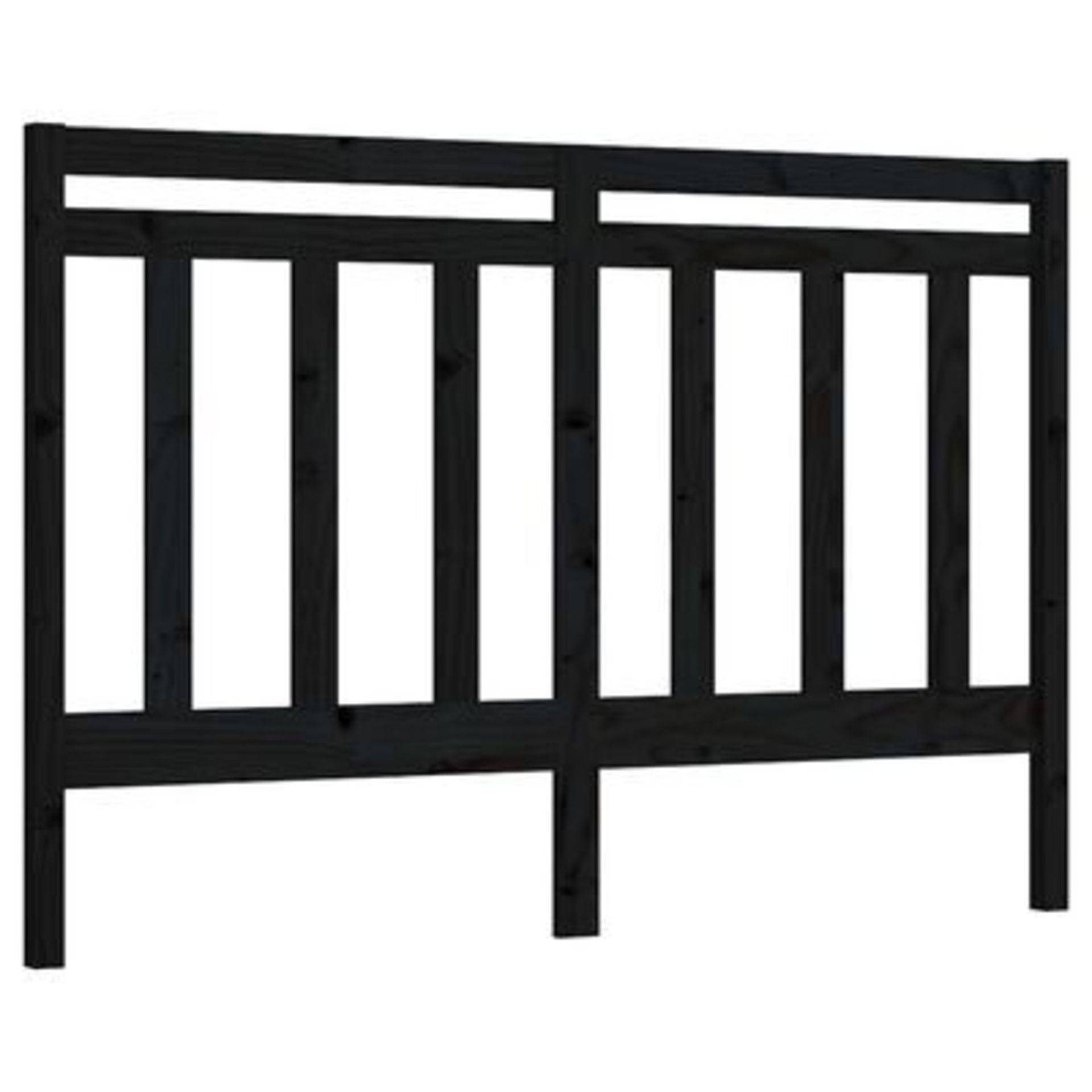 vidaXL Bed Headboard Black 141x4x100 cm Solid Wood Pine - ER46
