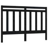 vidaXL Bed Headboard Black 141x4x100 cm Solid Wood Pine - ER46