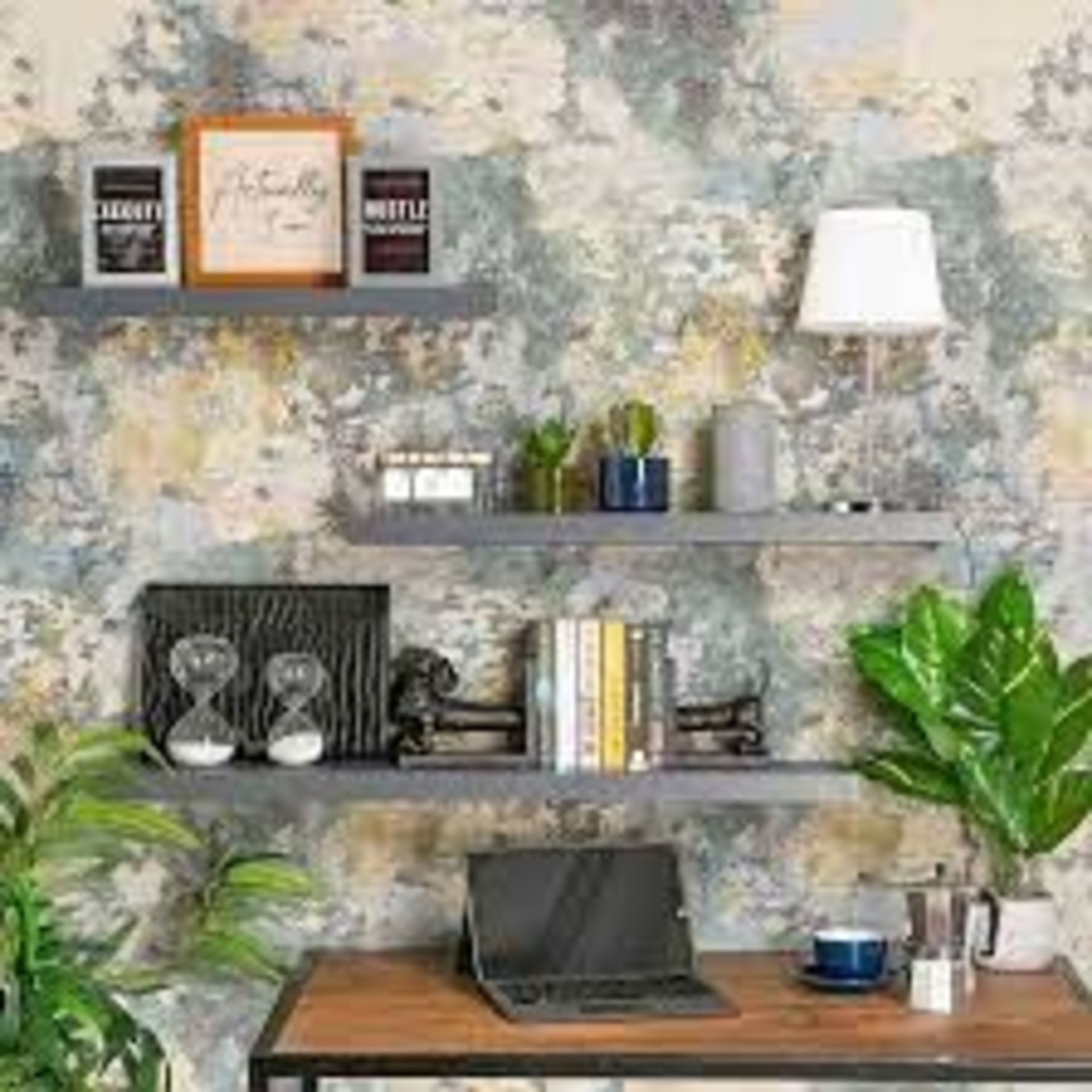 Harbour Housewares Modern Floating Wall Shelf Living. - ER46