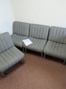 4 GREY RECEPTION WAITING ROOM CHAIRS