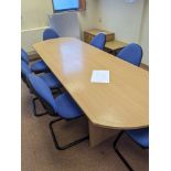 BOARDROOM TABLE AND 7 CHAIRS
