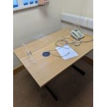 OFFICE DESK WITH PERSPEX SHIELD