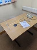 OFFICE DESK WITH PERSPEX SHIELD