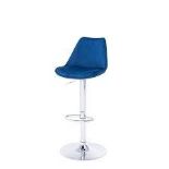 GoodHome Huito Blue Adjustable Swivel Bar stool, Pack of 2. -R14.12.