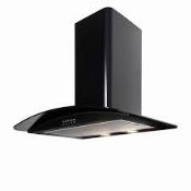 CLGCLEDBPB BLACK CURVED Glass Chimney Cooker Hood 60CM. - R14.10.