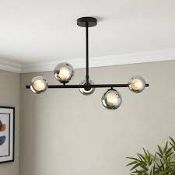 Pendant Ceiling Light 5 Way Horizontal Black. - R14.10. This 5 light black pendant ceiling light