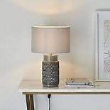 3 x Harbour Studio Viola Imprinted Matt Grey Table Light. - R14.10. This elegant Viola grey table