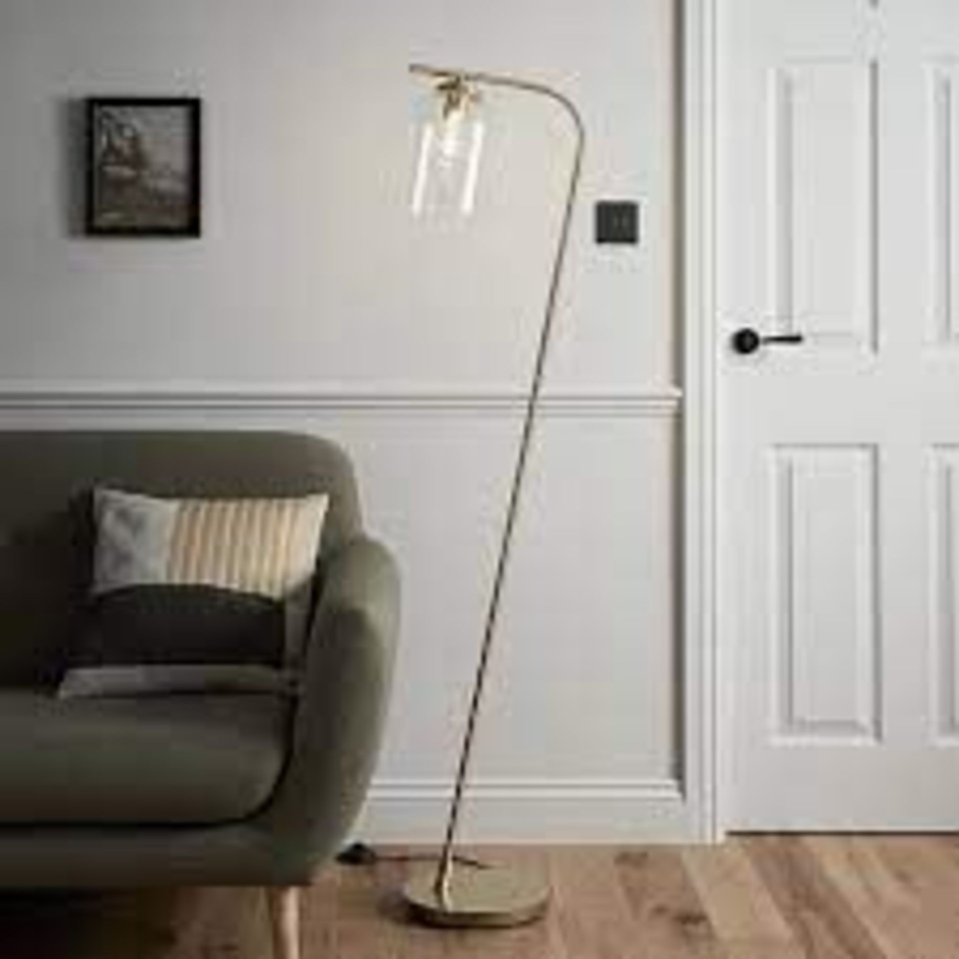 GoodHome Floor Lamp 42W 21170 Thestias Brass Effect. - R14.13.