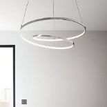 GoodHome Pegmati Chrome effect LED Pendant ceiling light. -R14.11