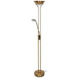 GoodHome Pulmoz Satin Antique Brass Effect Mother & Child Lamp Floor Light. - R14.11