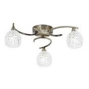 Luminosa Boyer 3 Light Semi Flush Multi Arm Ceiling Light. -R14.10.