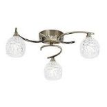 Luminosa Boyer 3 Light Semi Flush Multi Arm Ceiling Light. -R14.10.