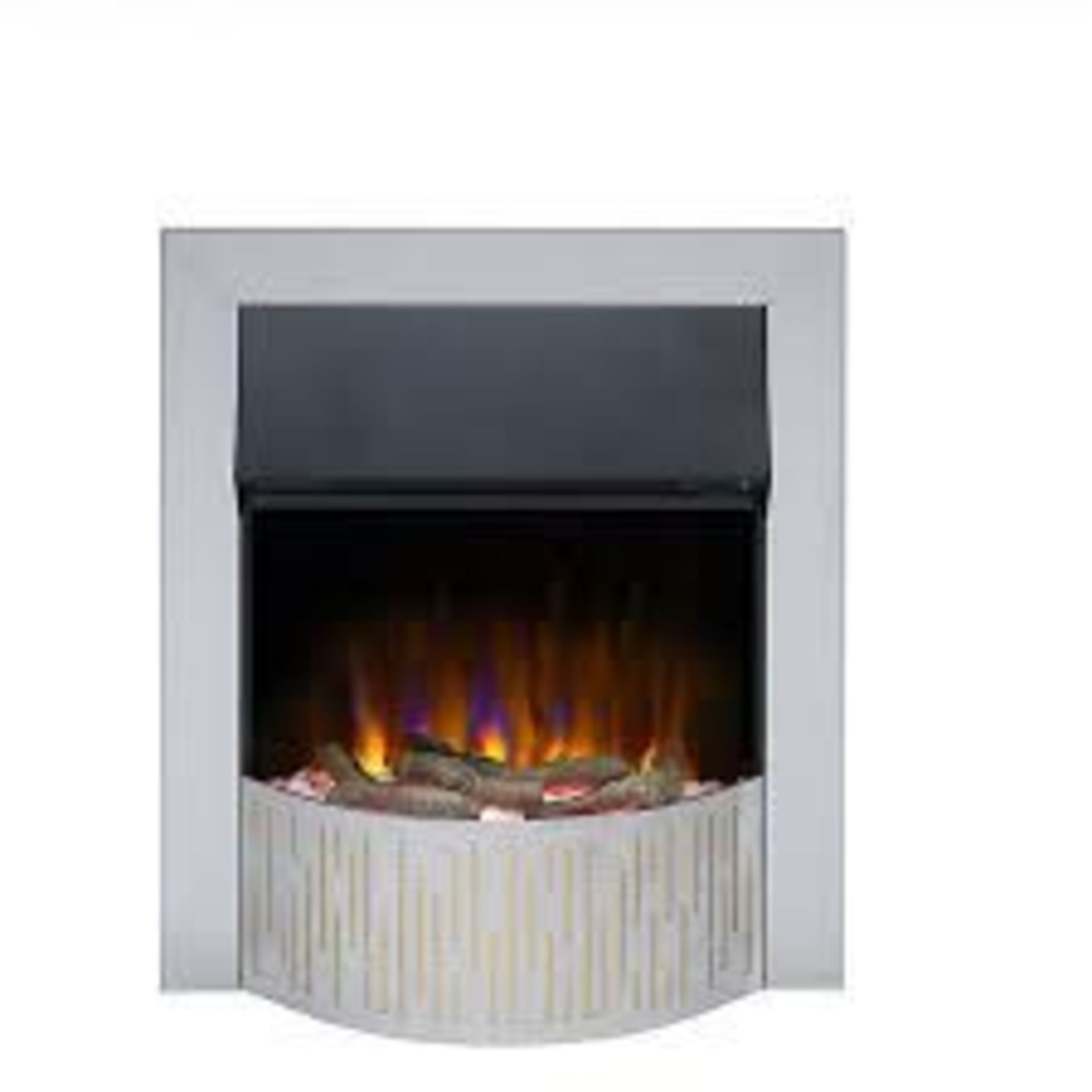 Dimplex Optiflame Gorstan 2kW Chrome effect Electric Fire. -R14.12. Modern chrome and brass effect