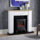 Focal Point Linford Oak & white Electric Fire suite. - R14.10.