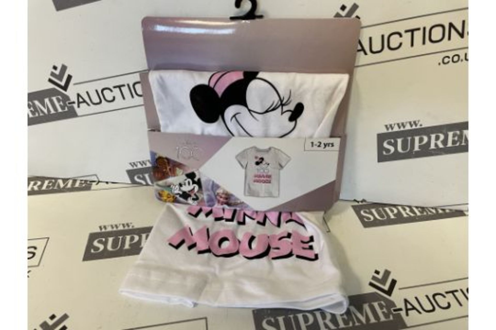 24 x New & Packaged Official Licenced Disney Minnie Mouse T-Shirts. Various sizes and Colours.