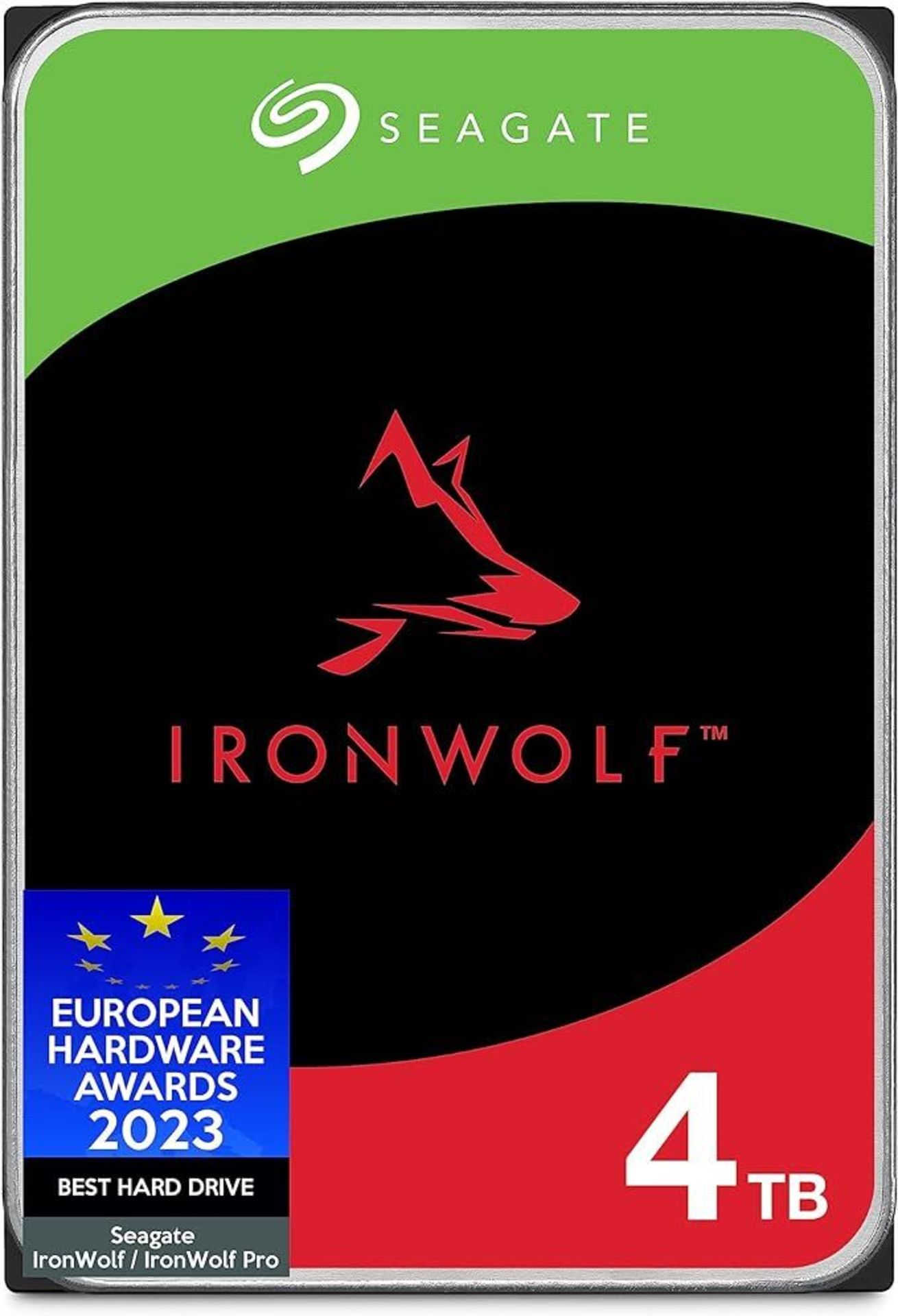 Seagate IronWolf, 4TB, NAS, Internal Hard Drive, CMR, 3.5 Inch, SATA, 6GB/s, 5,400 RPM, 256MB Cache,