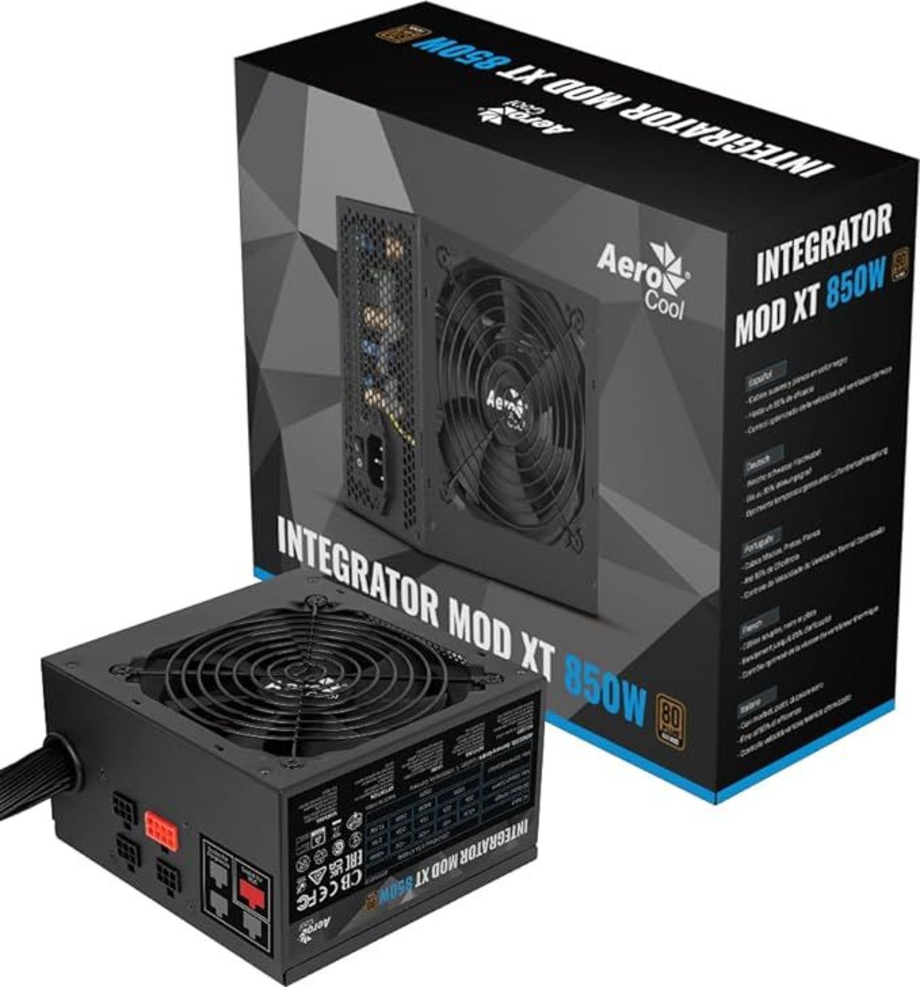 Aerocool Integrator 850W 80 Plus Bronze Semi-Modular Power Supply. - P1. RRP £150.00.