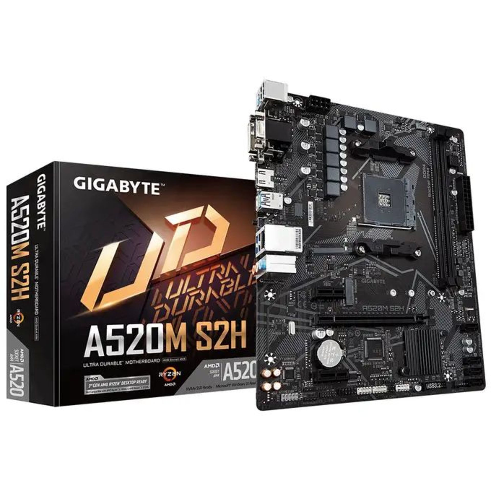 Gigabyte A520M S2H AMD A520 Micro ATX Motherboard - Socket AM4. - P1. GIGABYTE UD series