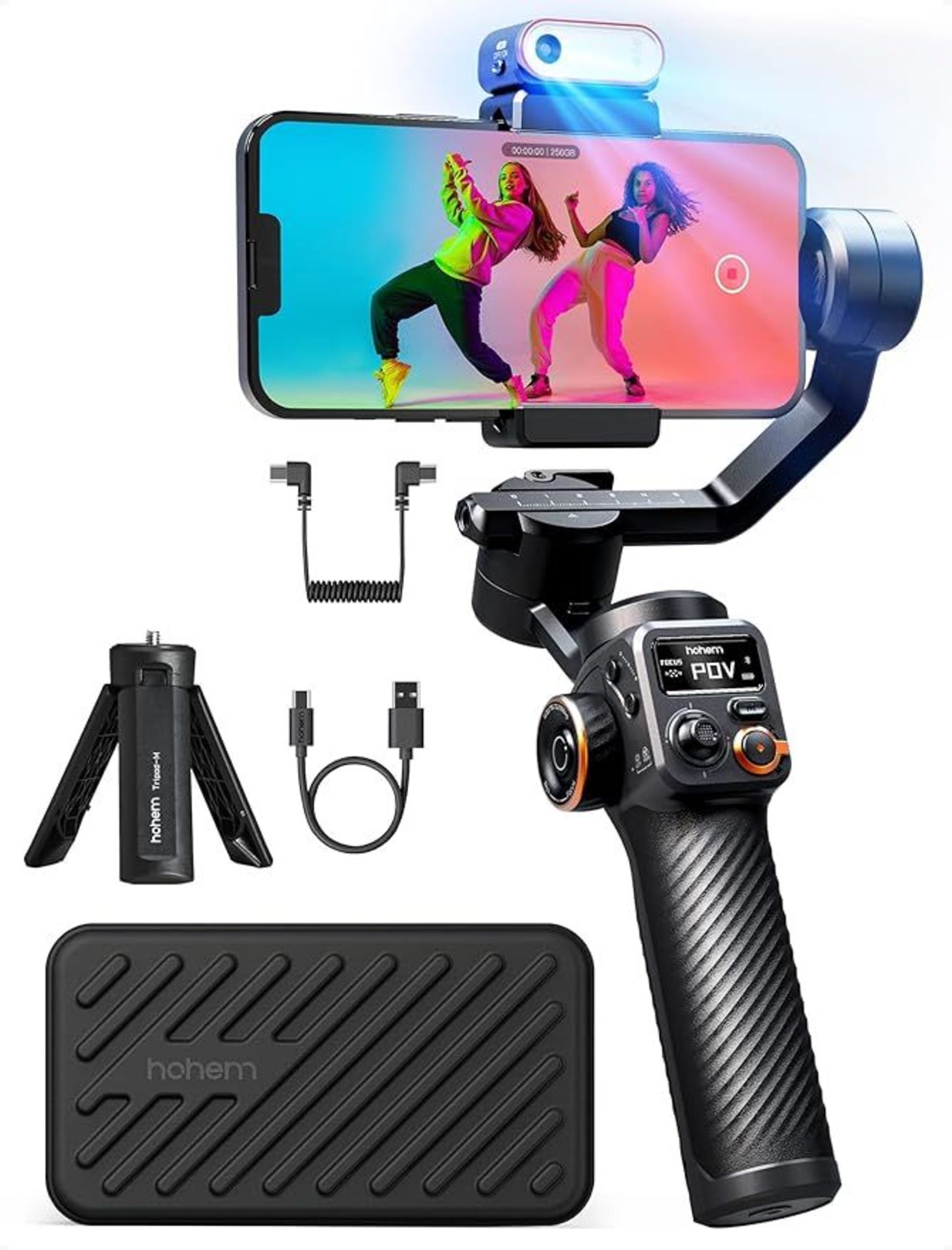 hohem iSteady M6 kit Gimbal Stabilizer for Smartphone, Upgraded 3-Axis Phone Gimbal, AI Tracker w/