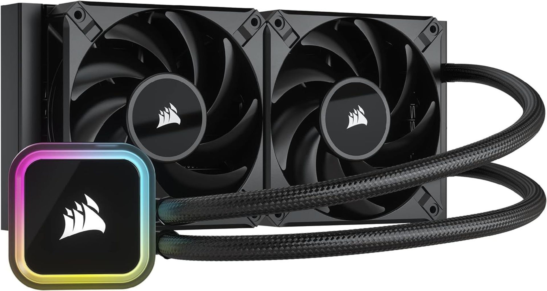 Corsair iCUE H100i RGB ELITE Liquid CPU Cooler. - P2. (16 Dynamic RGB LEDs, 120mm AF ELITE Series